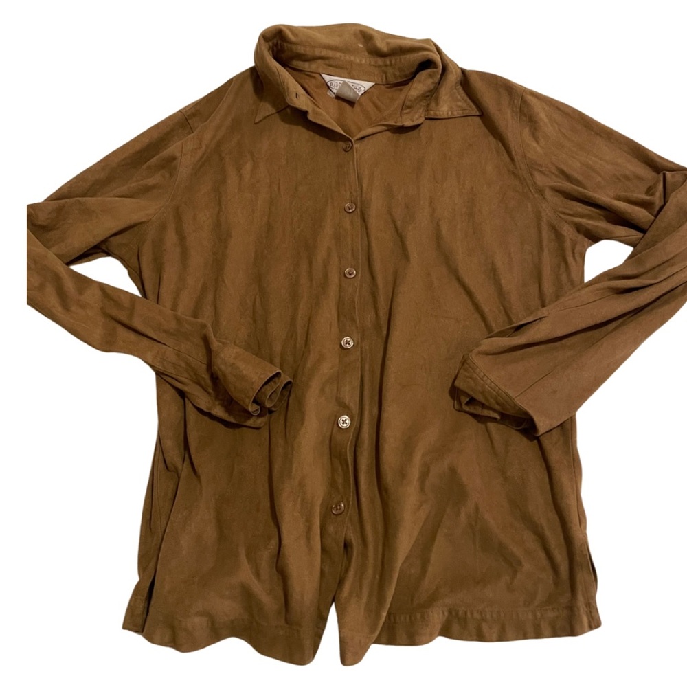 Vintage 90s/Y2K Northern Reflections suede-look button-up